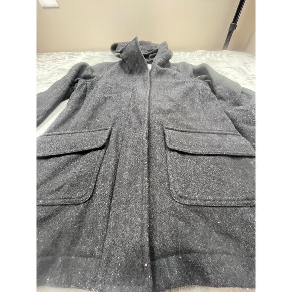 Old Navy Brand Womens XS Dark Gray Hooded Wool-Blend Coat - Picture 9 of 11